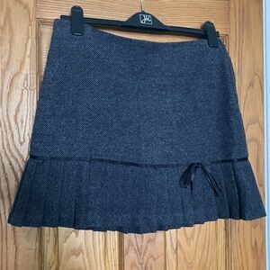 Vintage Charcoal Gray Pleated Mini Skirt